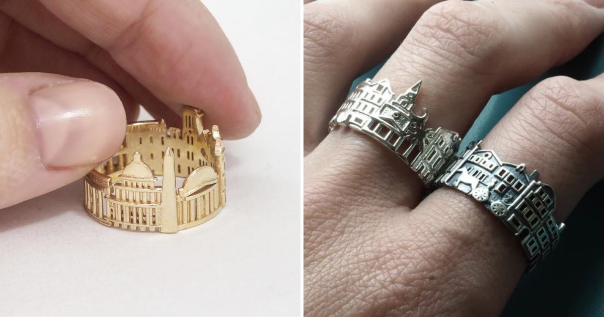 Striking Cityscape Rings In The Shape Of Skylines Of Iconic Cities By Ola Shekhtman 1
