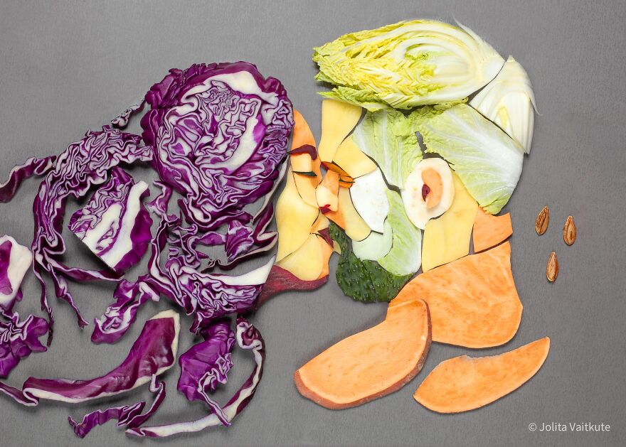 Vegetable Portraits Of Couples Kissing By Jolita Vaitkute 5
