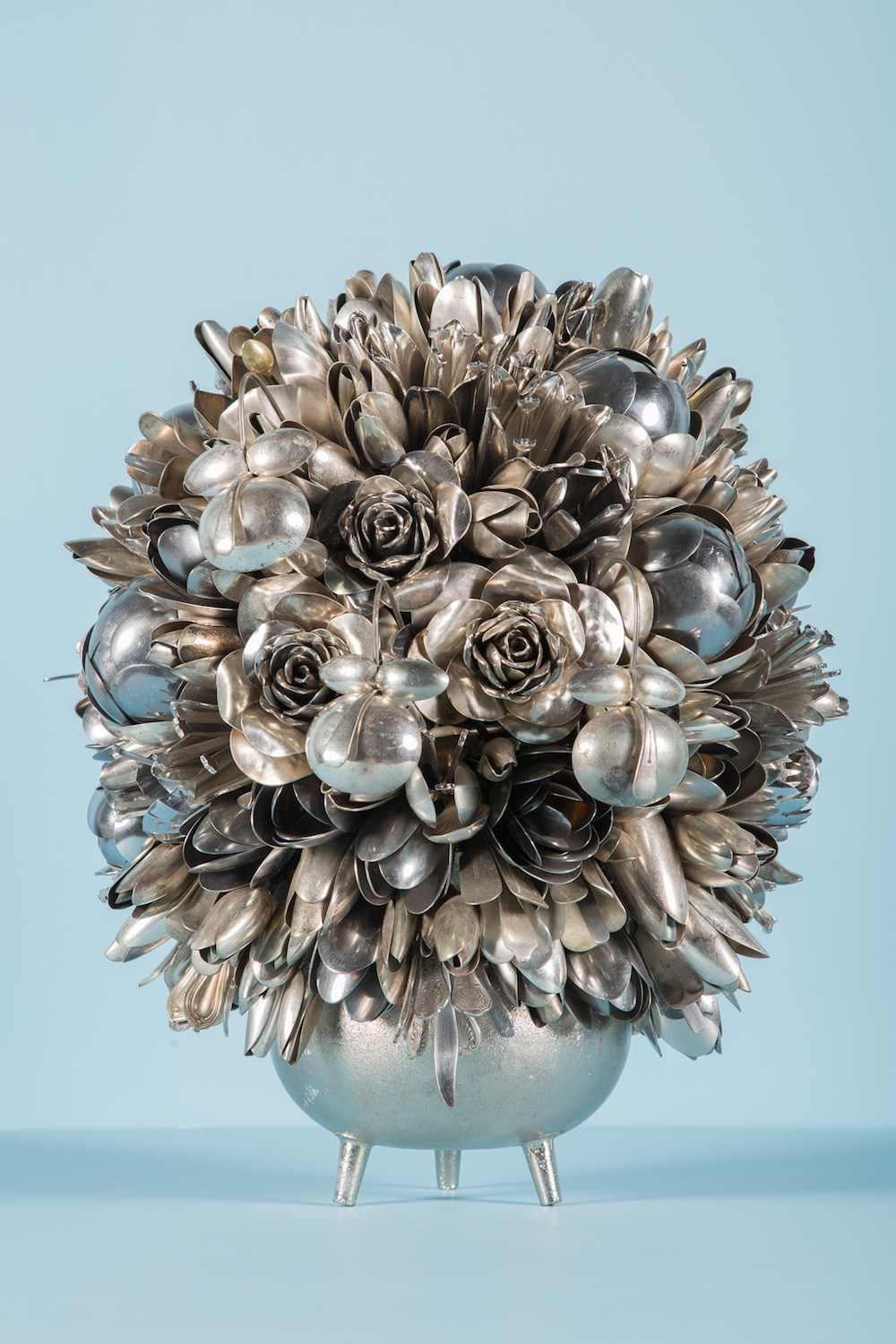 Amazingly Intricate Metal Bouquets Made Of Spare Utensils By Ann Carrington 8
