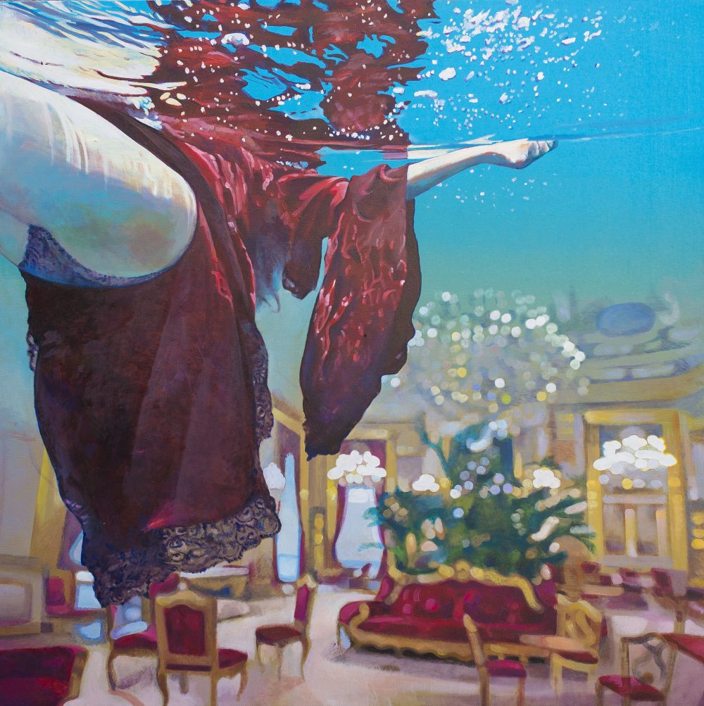 Dream Of Freedom Breathtaking Surrealistic Paintings Of Figures Floating In Flooded Rooms By Ivana Zivic 1