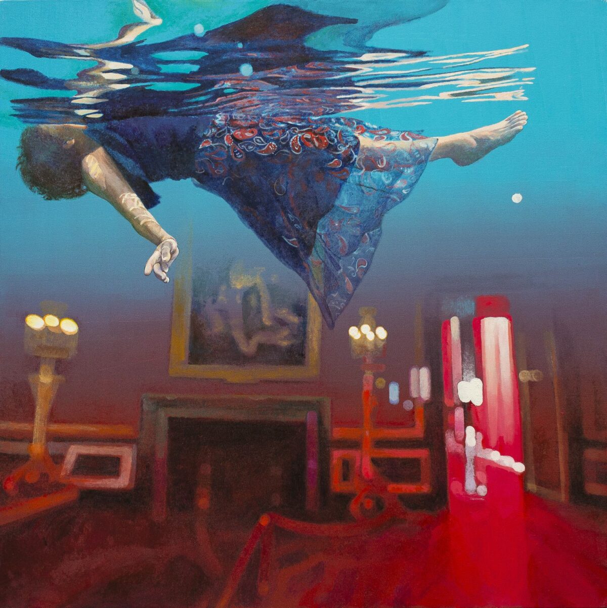 Dream Of Freedom Breathtaking Surrealistic Paintings Of Figures Floating In Flooded Rooms By Ivana Zivic 15