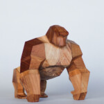 Geometric animal wood sculptures by Mat Random