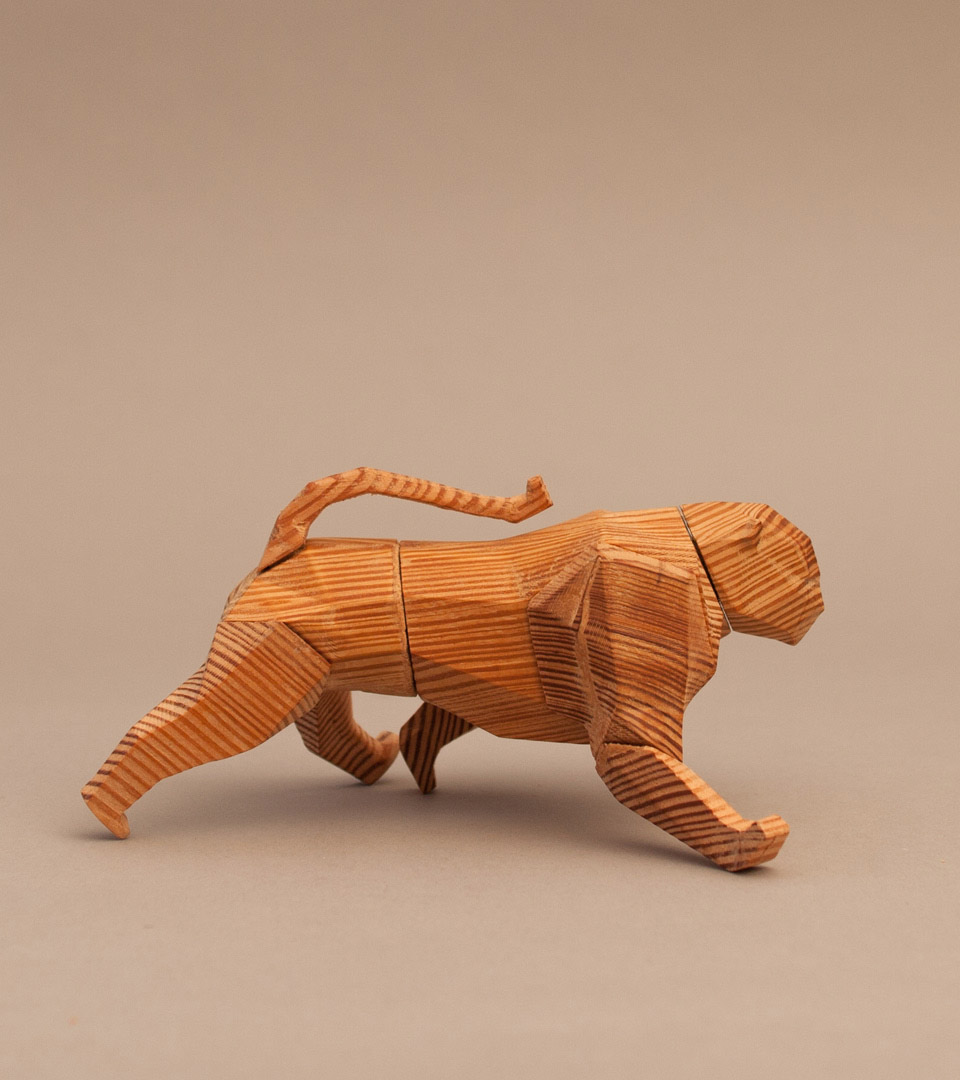 Geometric Animal Wood Sculptures By Mat Random 12