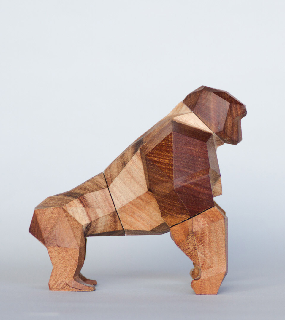 Geometric Animal Wood Sculptures By Mat Random 2