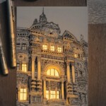 Glowing Archisketch: gorgeously illuminated architectural sketches by Nikita Busyak