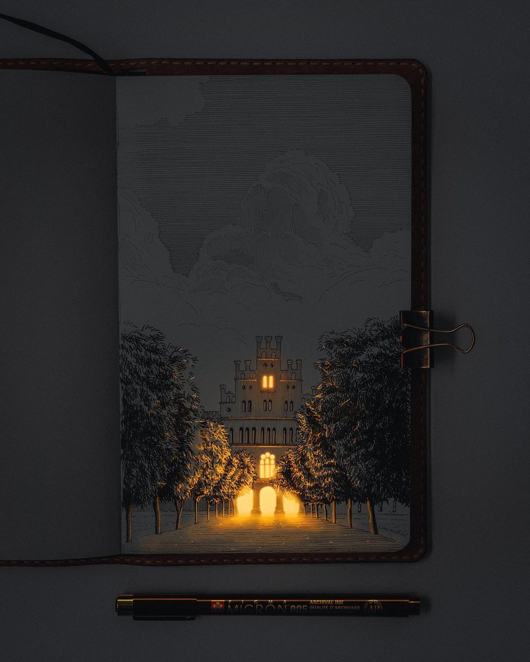 Glowing Archisketch Gorgeously Illuminated Architectural Sketches By Nikita Busyak 12