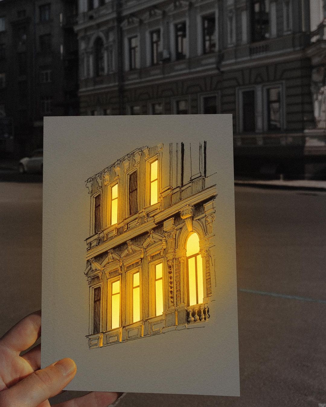 Glowing Archisketch Gorgeously Illuminated Architectural Sketches By Nikita Busyak 14