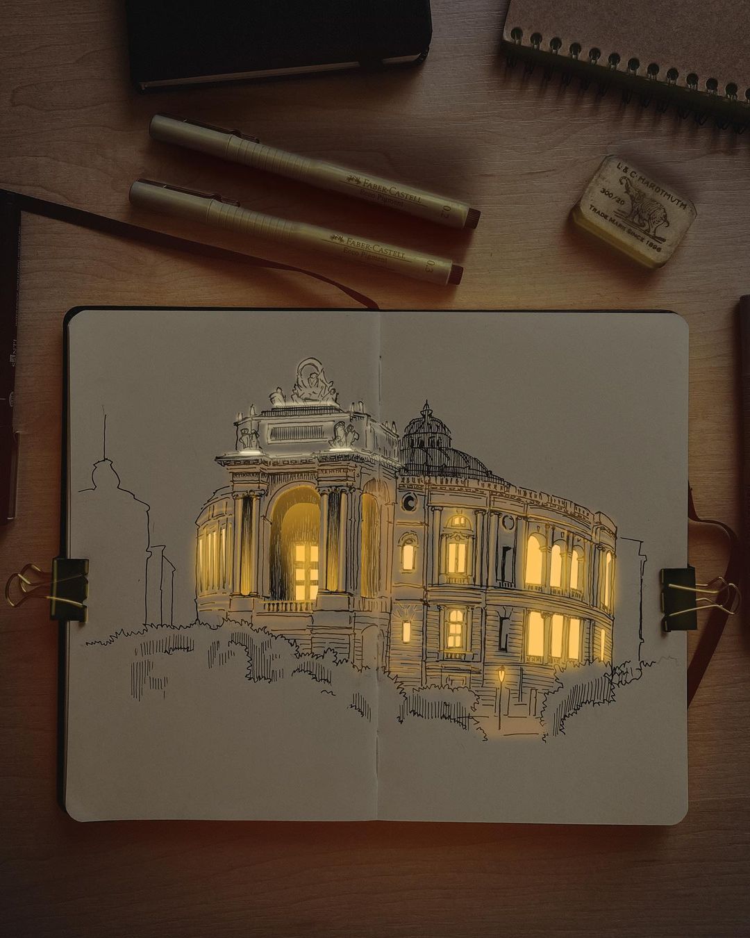 Glowing Archisketch Gorgeously Illuminated Architectural Sketches By Nikita Busyak (6)