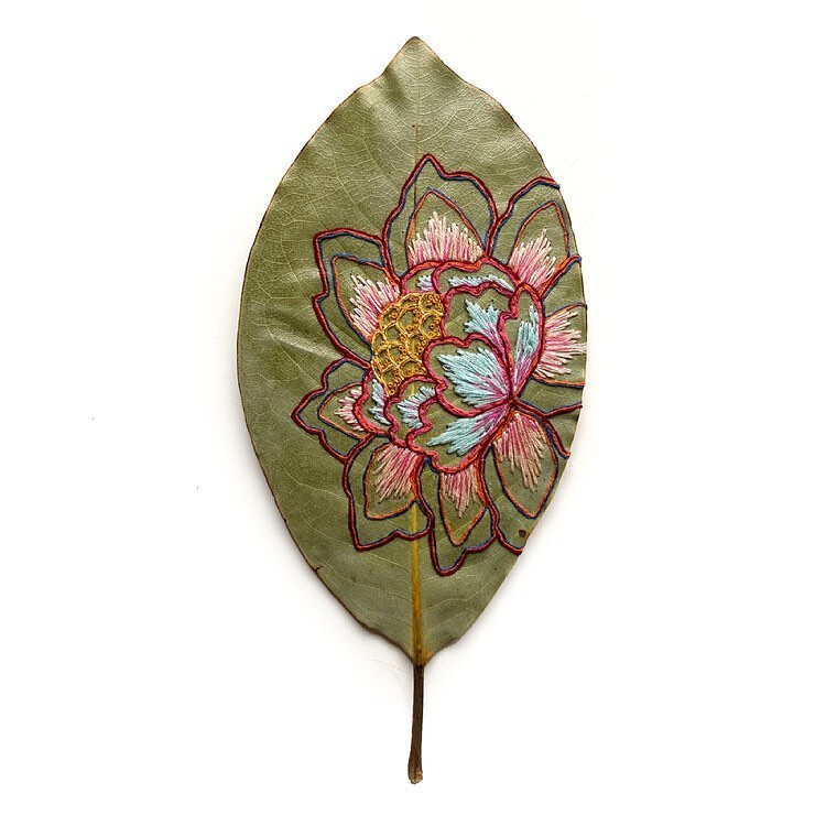 The Fascinating Embroidered Leaf Art Of Hillary Waters Fayle (10)