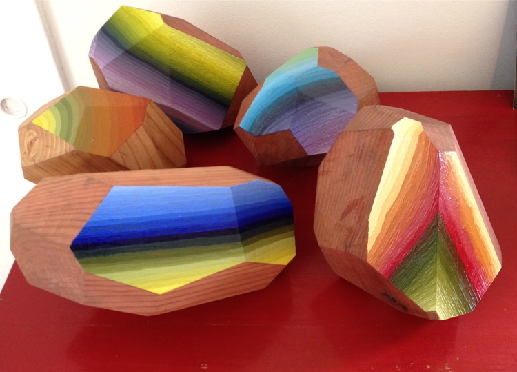 Wood Gemstones Colorful Abstract Sculptures By Victoria Wagner (6)
