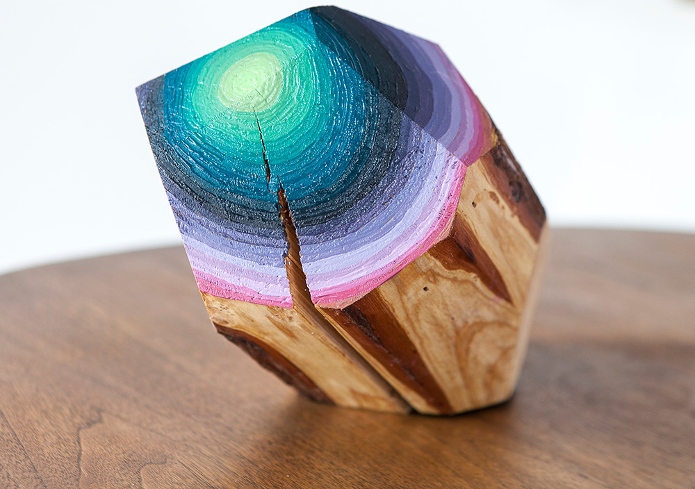 Wood Gemstones: colorful abstract sculptures by Victoria Wagner