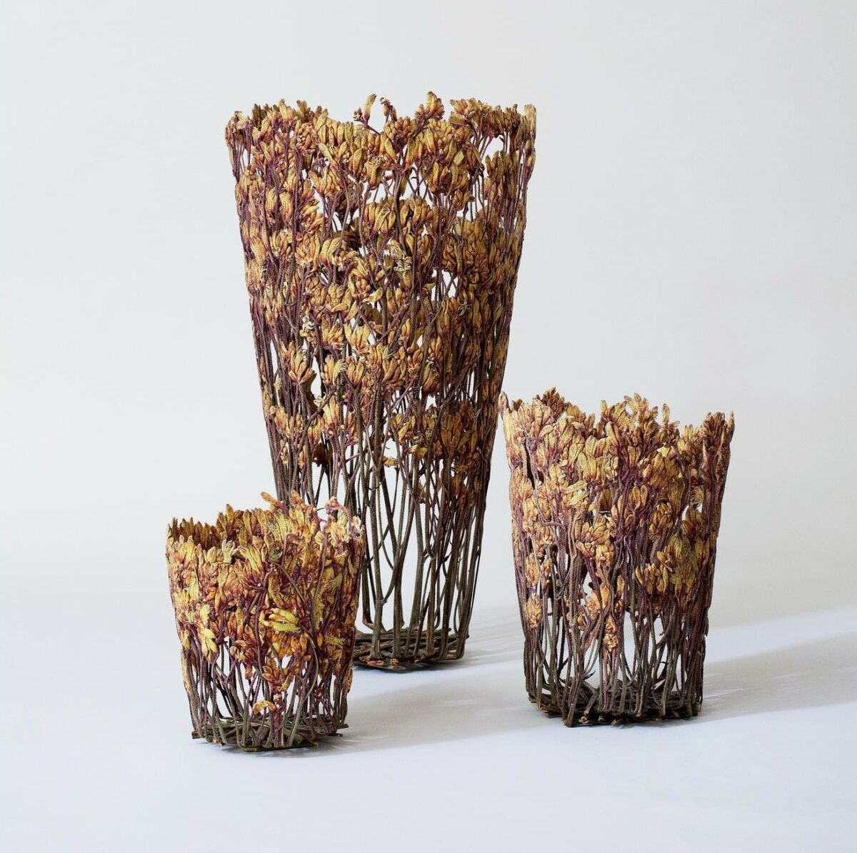 Bouquet Delicate Sculptural Vessels Made Of Dried And Pressed Flowers By Shannon Clegg (10)