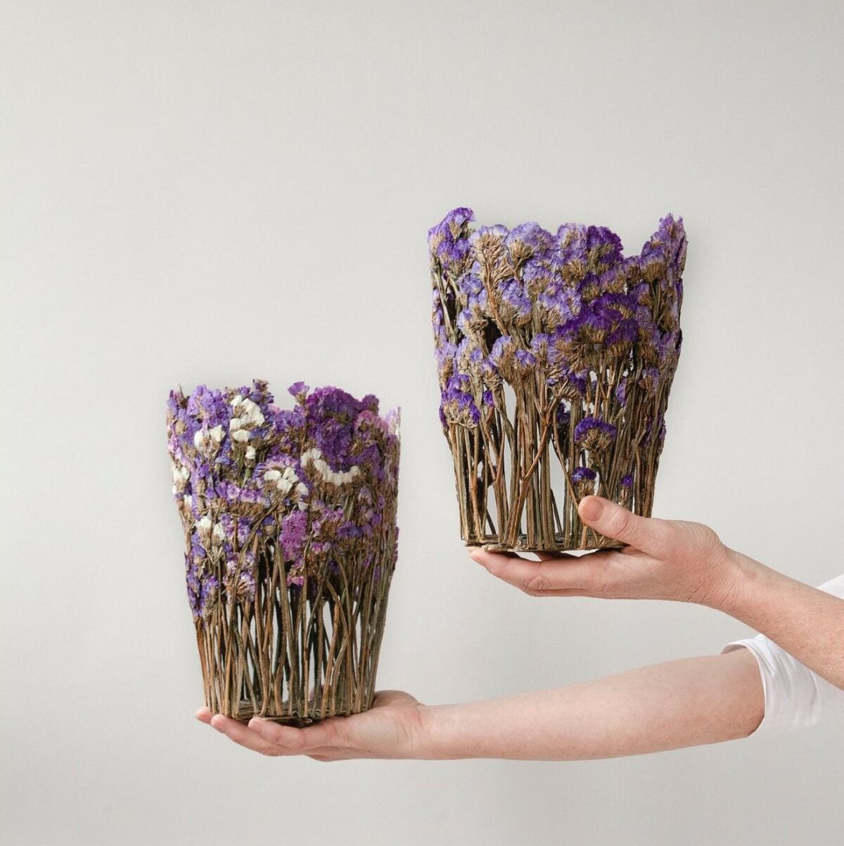 Bouquet Delicate Sculptural Vessels Made Of Dried And Pressed Flowers By Shannon Clegg (11)