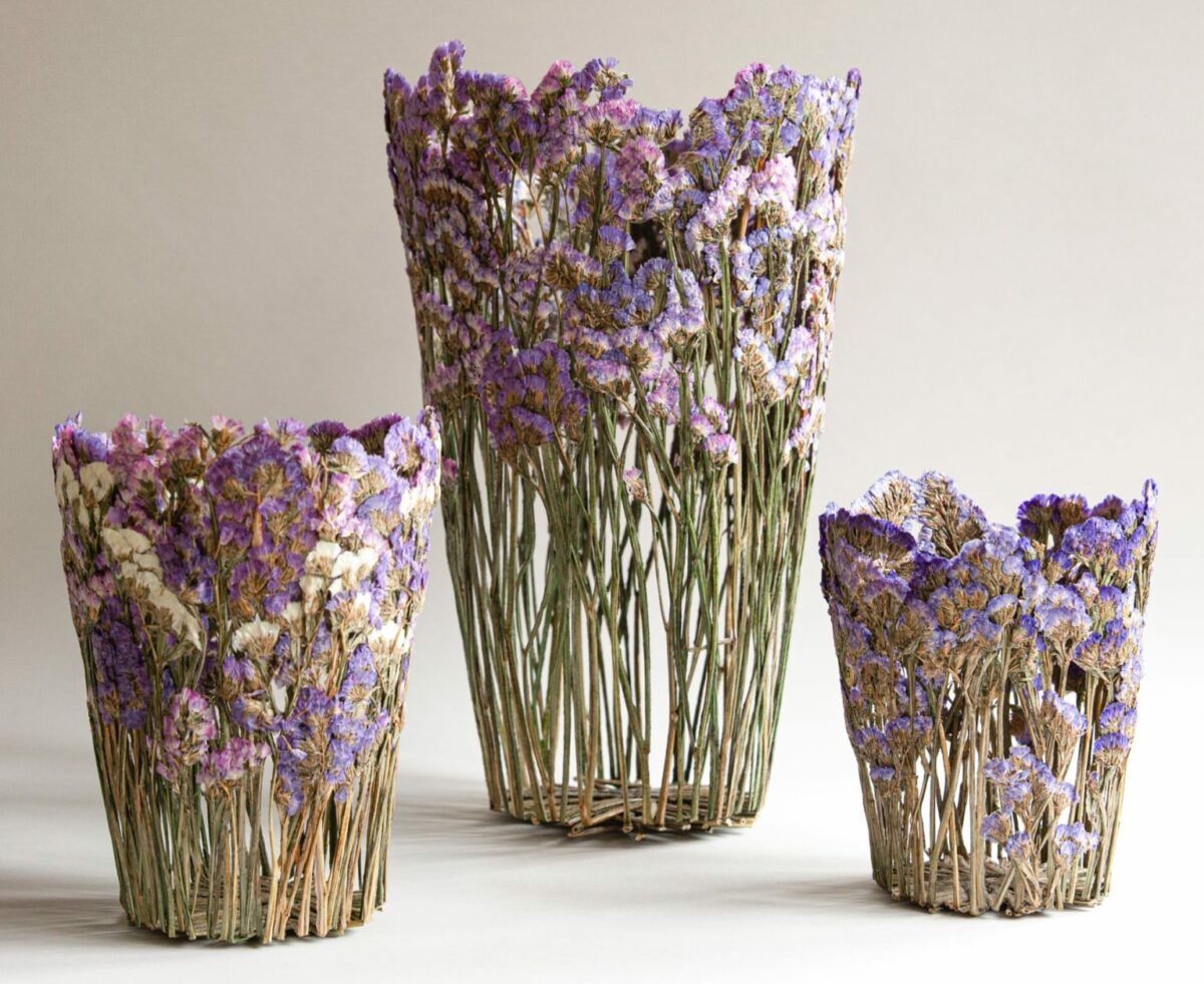 Bouquet Delicate Sculptural Vessels Made Of Dried And Pressed Flowers By Shannon Clegg (7)