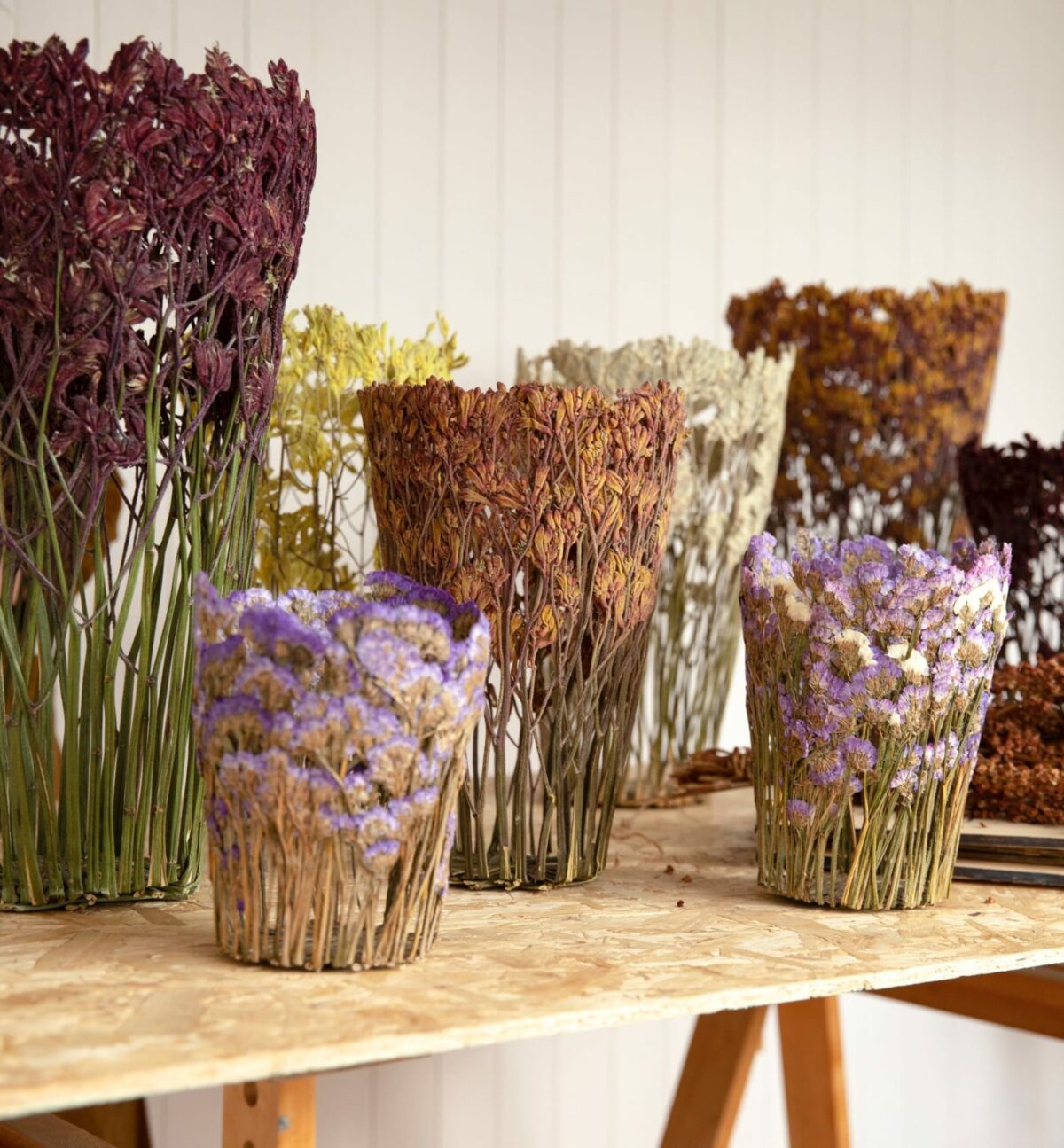 Bouquet Delicate Sculptural Vessels Made Of Dried And Pressed Flowers By Shannon Clegg (9)