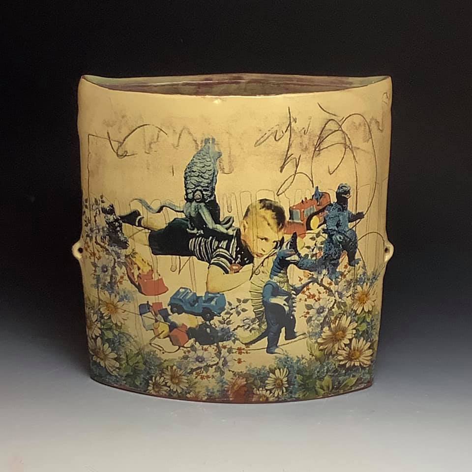 Gorgeous Earthenware Vessels Decorated With Vintage Imagery By Eric Pardue (10)