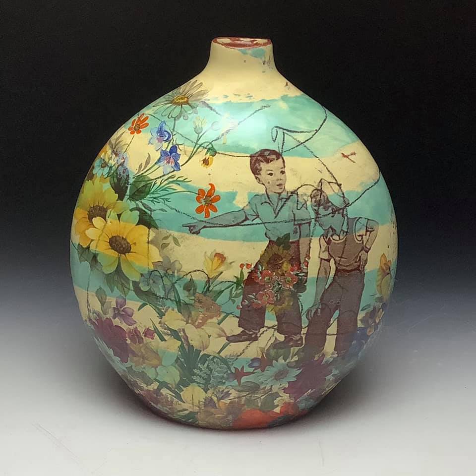 Gorgeous Earthenware Vessels Decorated With Vintage Imagery By Eric Pardue (11)