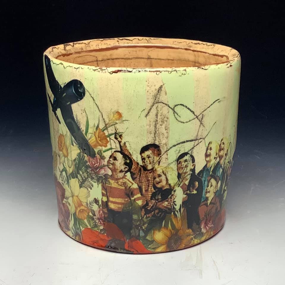 Gorgeous Earthenware Vessels Decorated With Vintage Imagery By Eric Pardue (12)