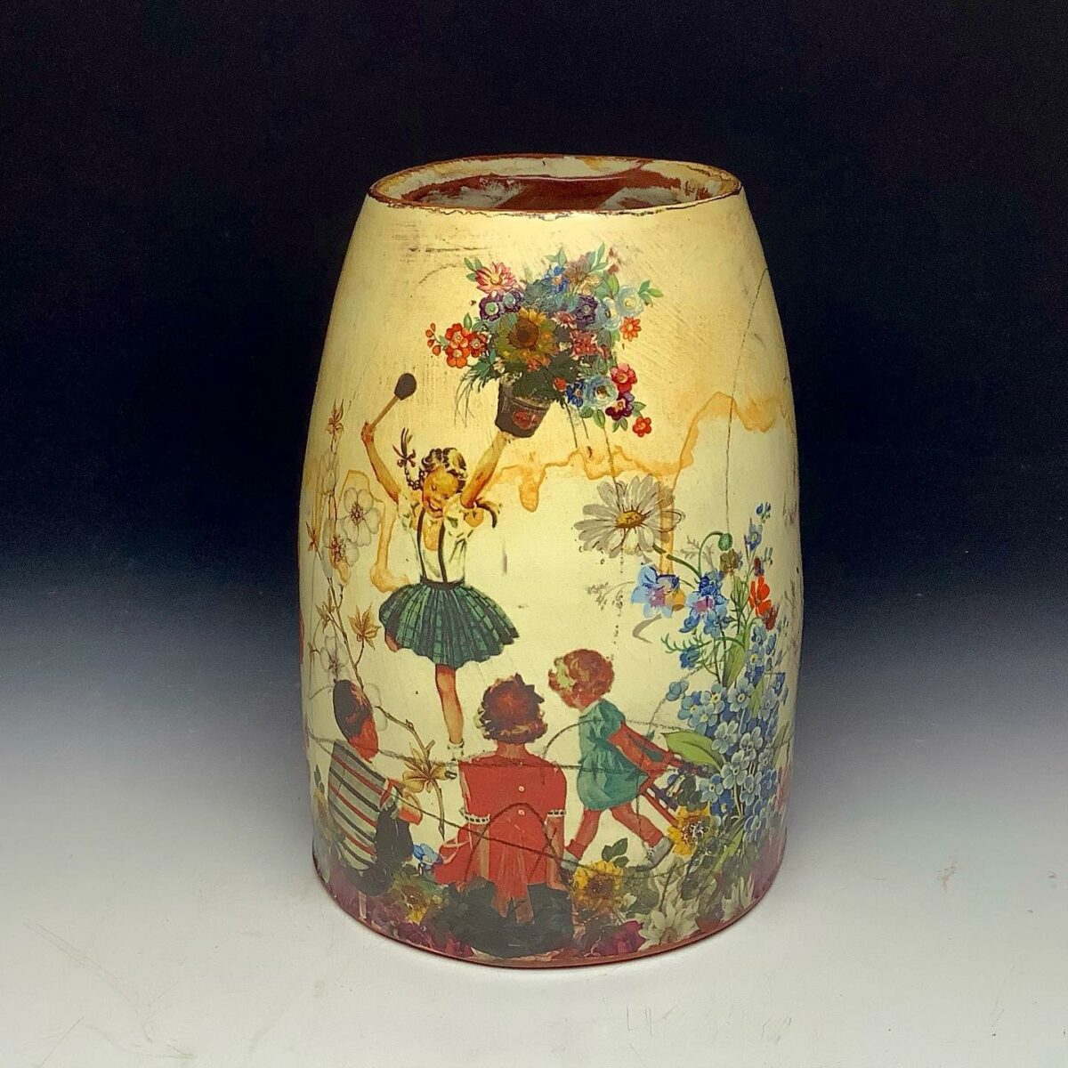 Gorgeous Earthenware Vessels Decorated With Vintage Imagery By Eric Pardue (2)