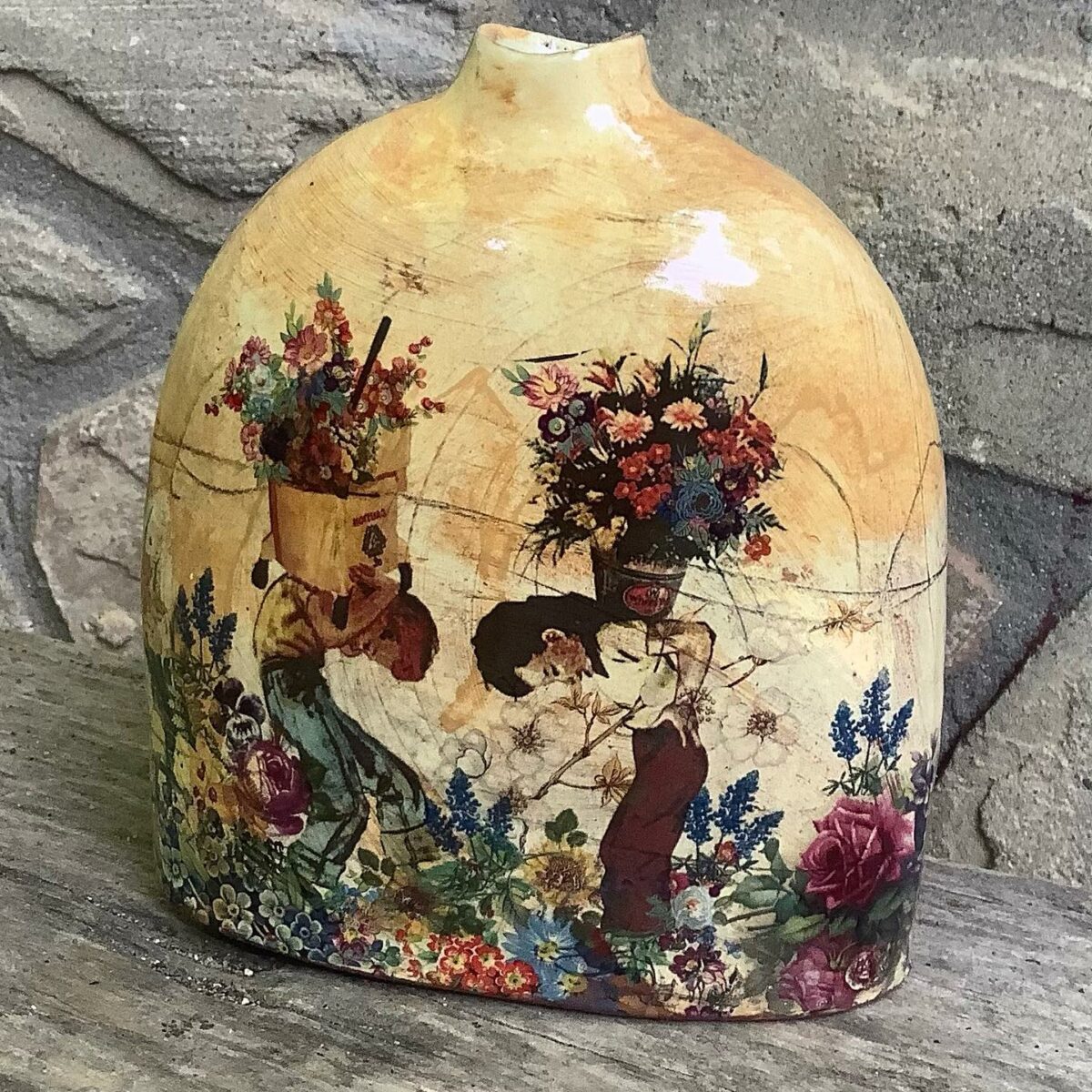 Gorgeous Earthenware Vessels Decorated With Vintage Imagery By Eric Pardue (4)
