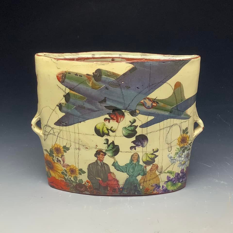Gorgeous Earthenware Vessels Decorated With Vintage Imagery By Eric Pardue (8)