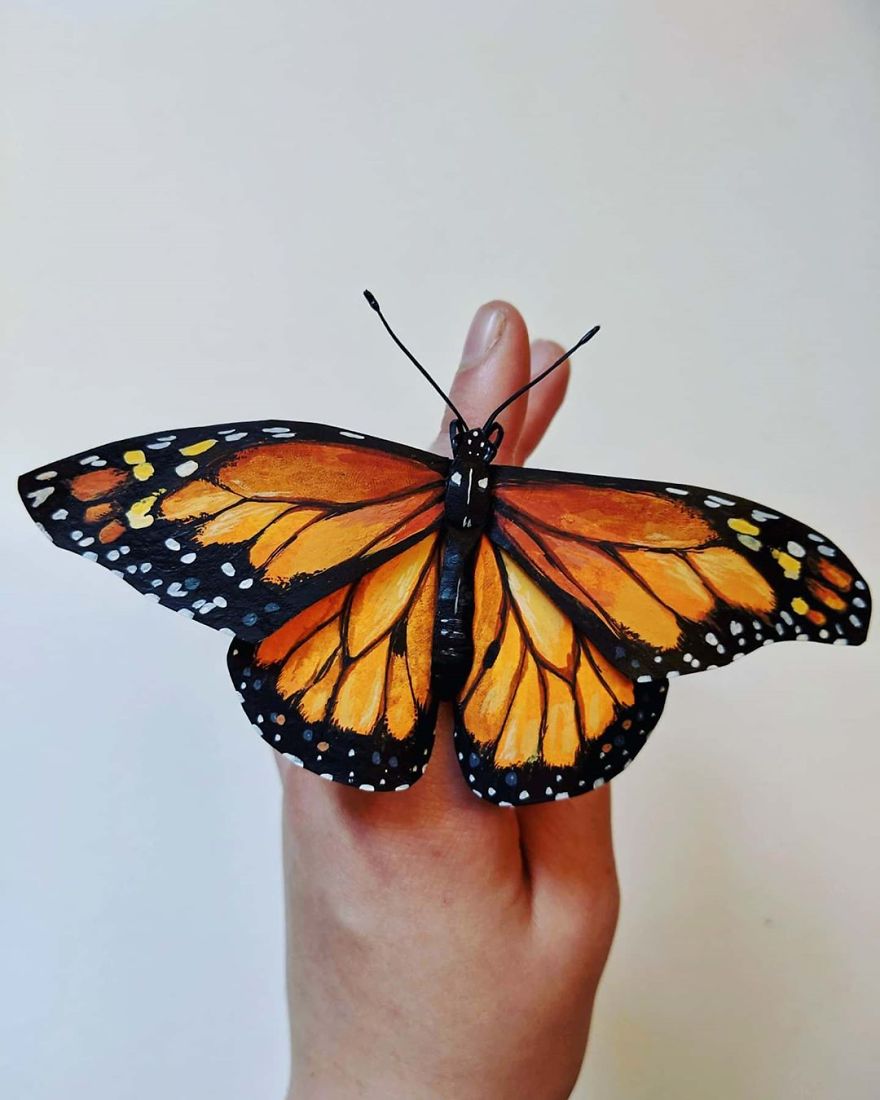 Intricate Paper Sculptures Of Butterflies And Beetles By Kerilynn Wilson (11)