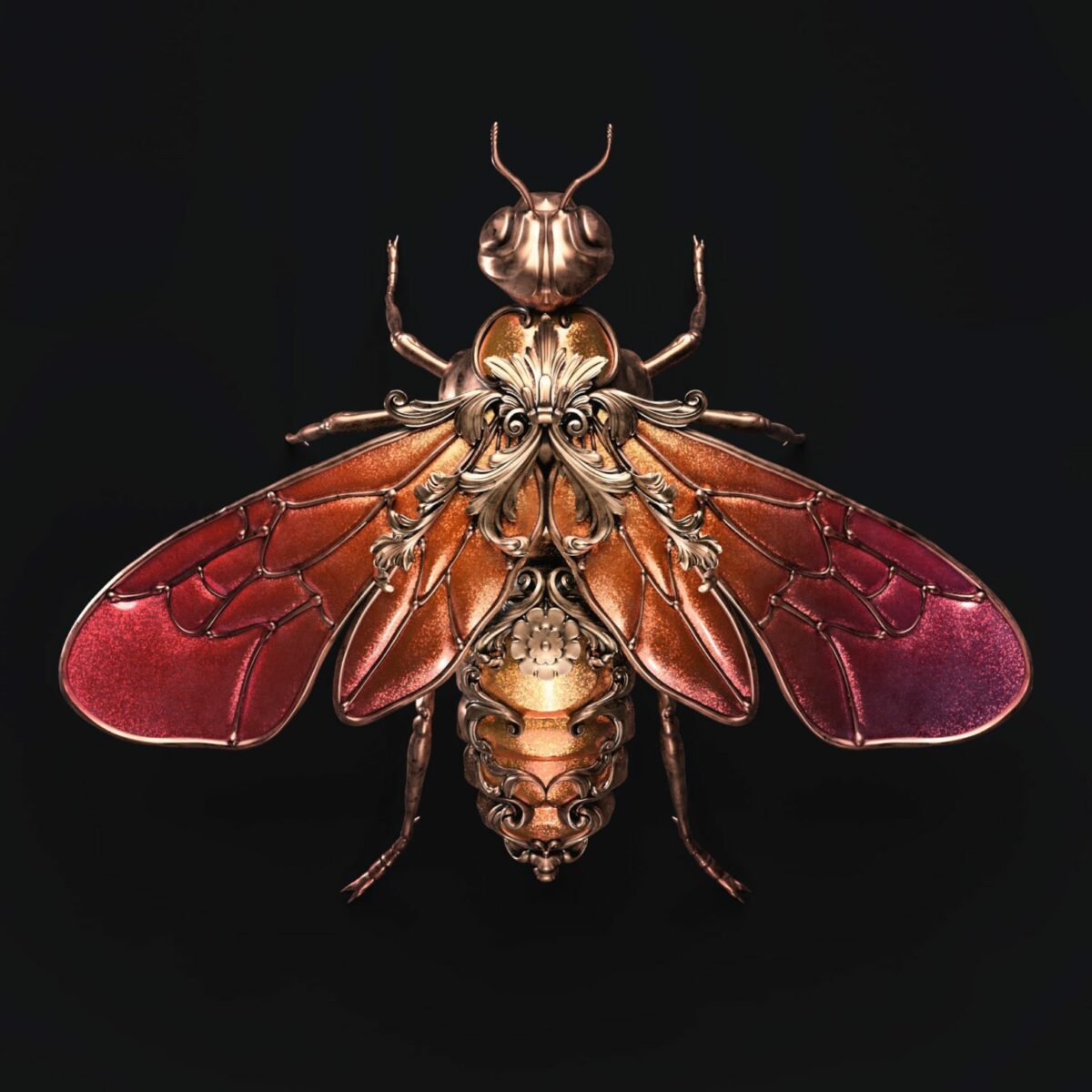 Jewel Insects Awesome Hyper Realistic Digital Jewelry By Sasha Vinogradova (6)