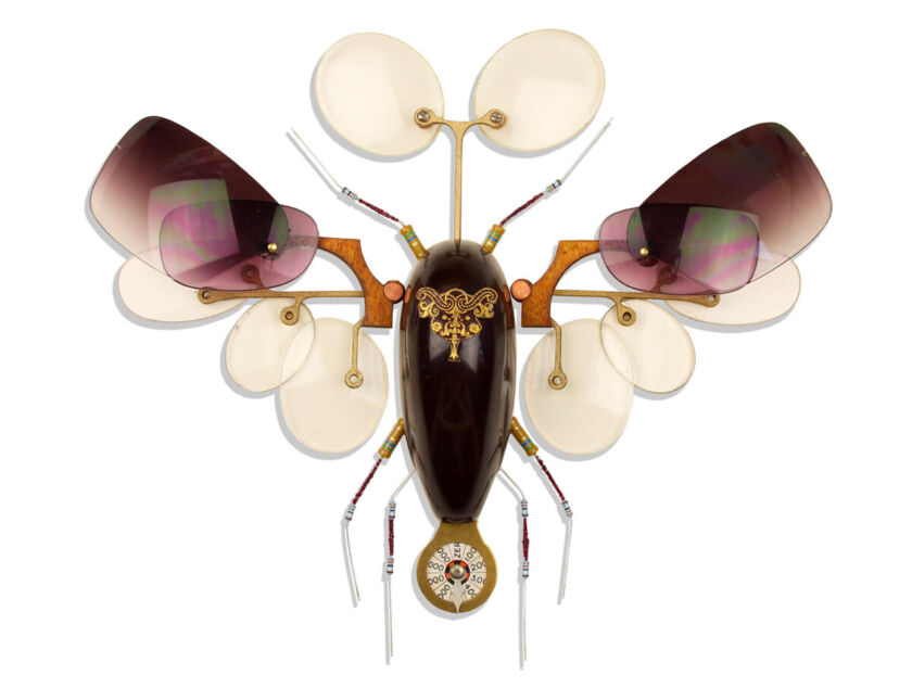 Found Object Insect Project Mark Oliver: insect sculptures made from found objects
