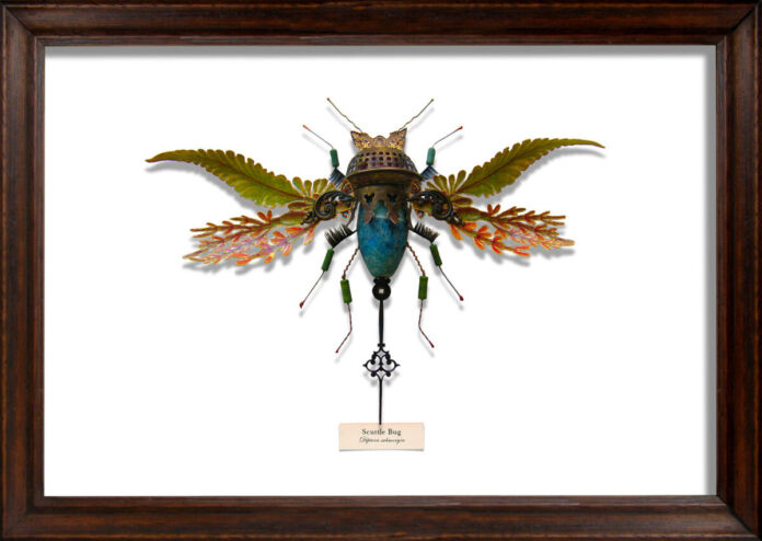 Found Object Insect Project Mark Oliver: insect sculptures made from found objects