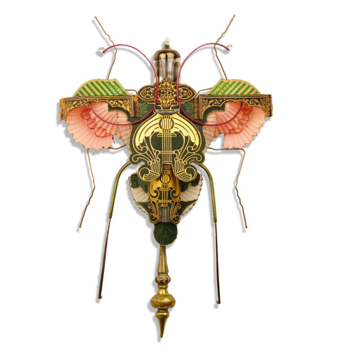 Found Object Insect Project Mark Oliver: insect sculptures made from found objects