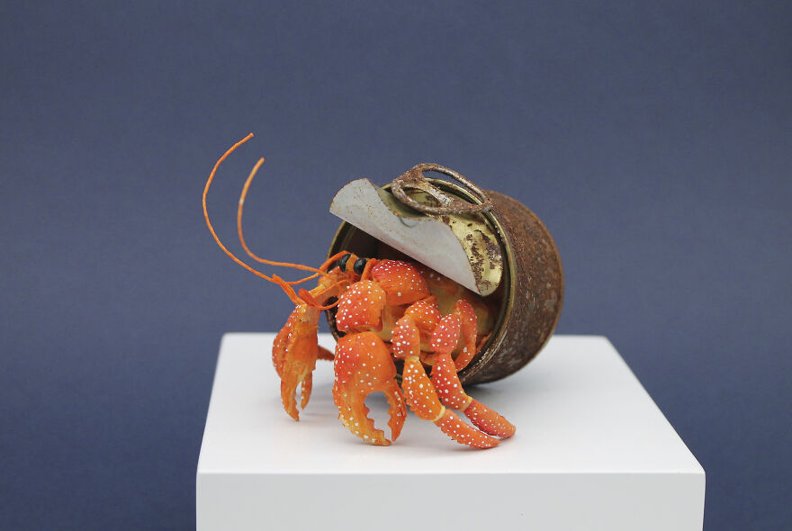 Ocean Pollution Realistic Paper Sculptures Of Animals Threatened By Pollution By Tina Kraus (2)
