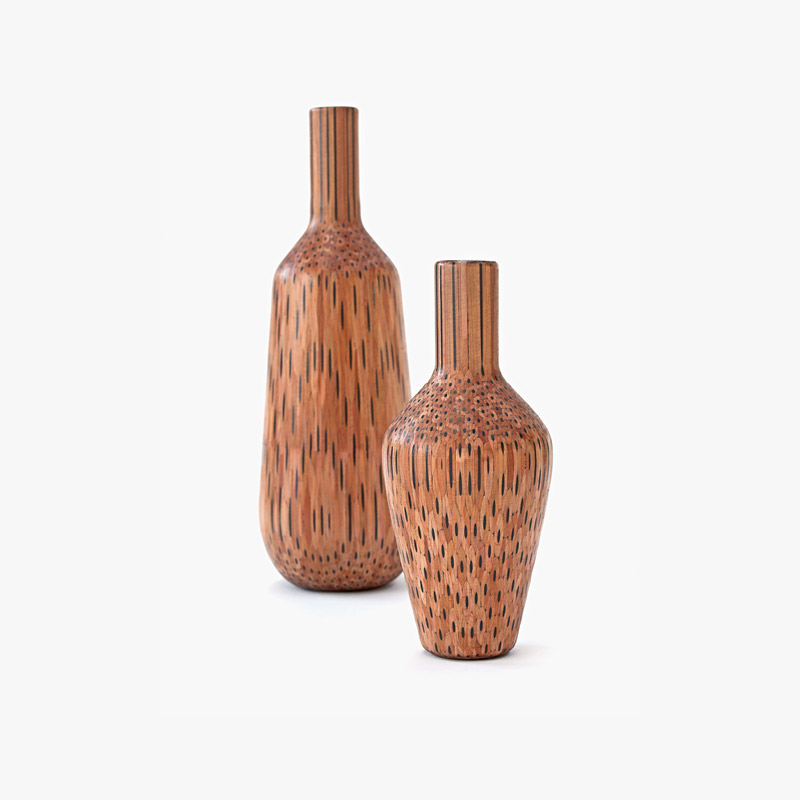 Amalgamated Beautiful Vases Made Of Pencils By Tuomas Markunpoika (1)