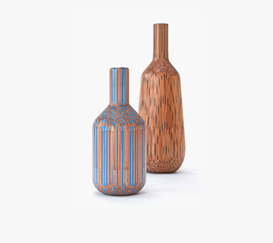 Amalgamated Beautiful Vases Made Of Pencils By Tuomas Markunpoika (4)