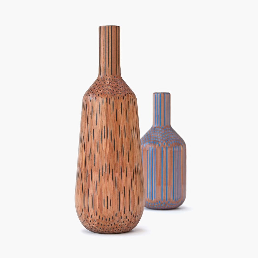 Amalgamated: beautiful vases made of pencils by Tuomas Markunpoika