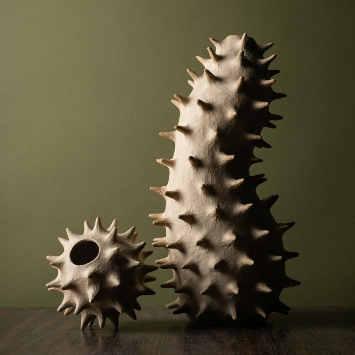 Amorphous ceramic vessels by Julie Bergeron