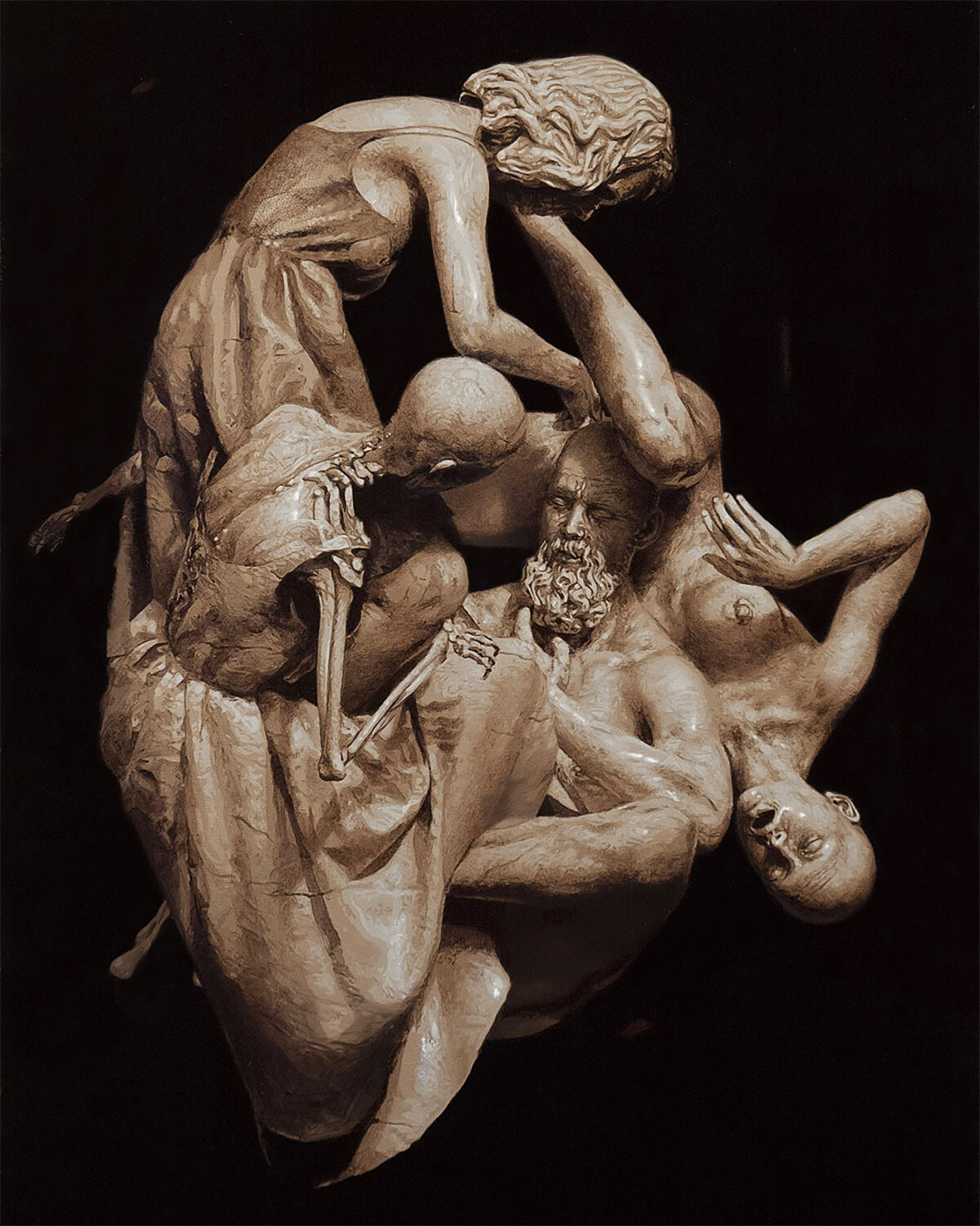 Weave, Surreal Paintings Of Monochromatic Hyper Realistic Figures By Ben Howe (1)