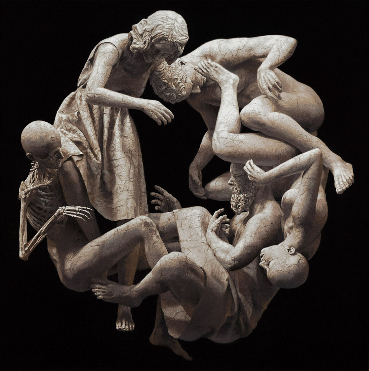 Weave, Surreal Paintings Of Monochromatic Hyper Realistic Figures By Ben Howe (8)