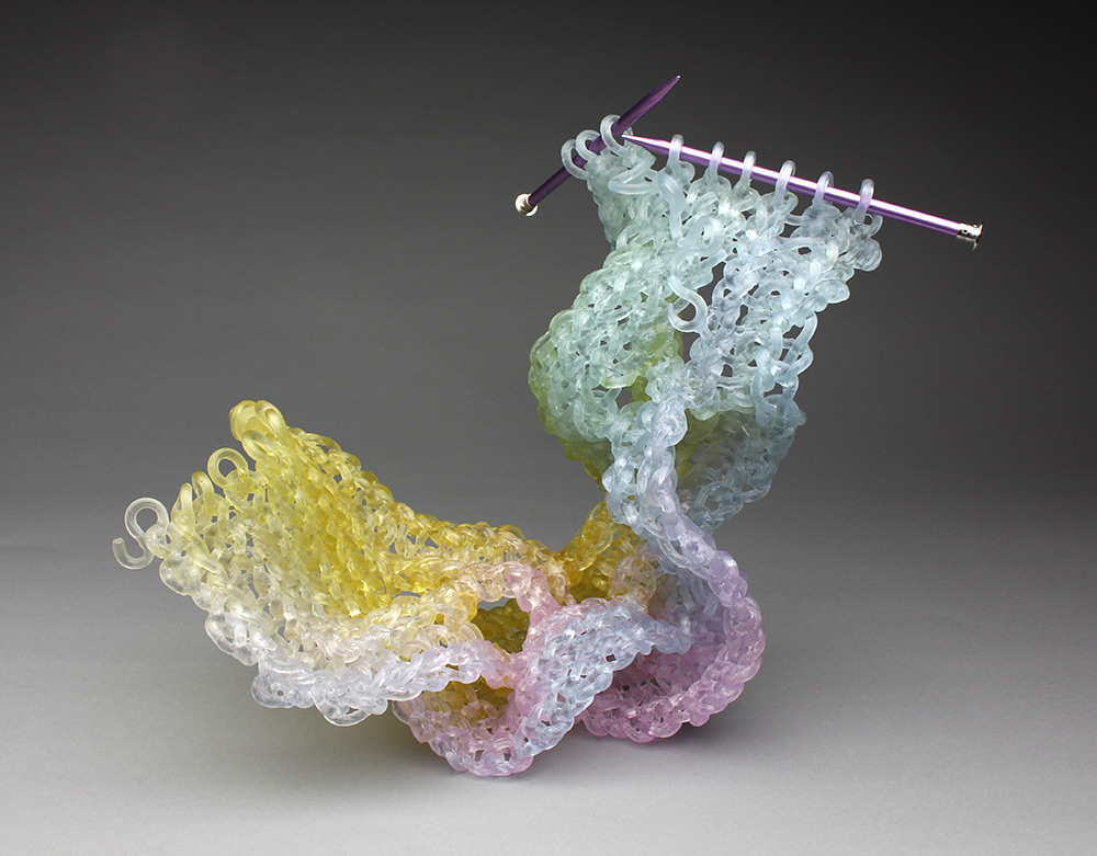 Knitted Glass: fiber-inspired sculptures by Carol Milne