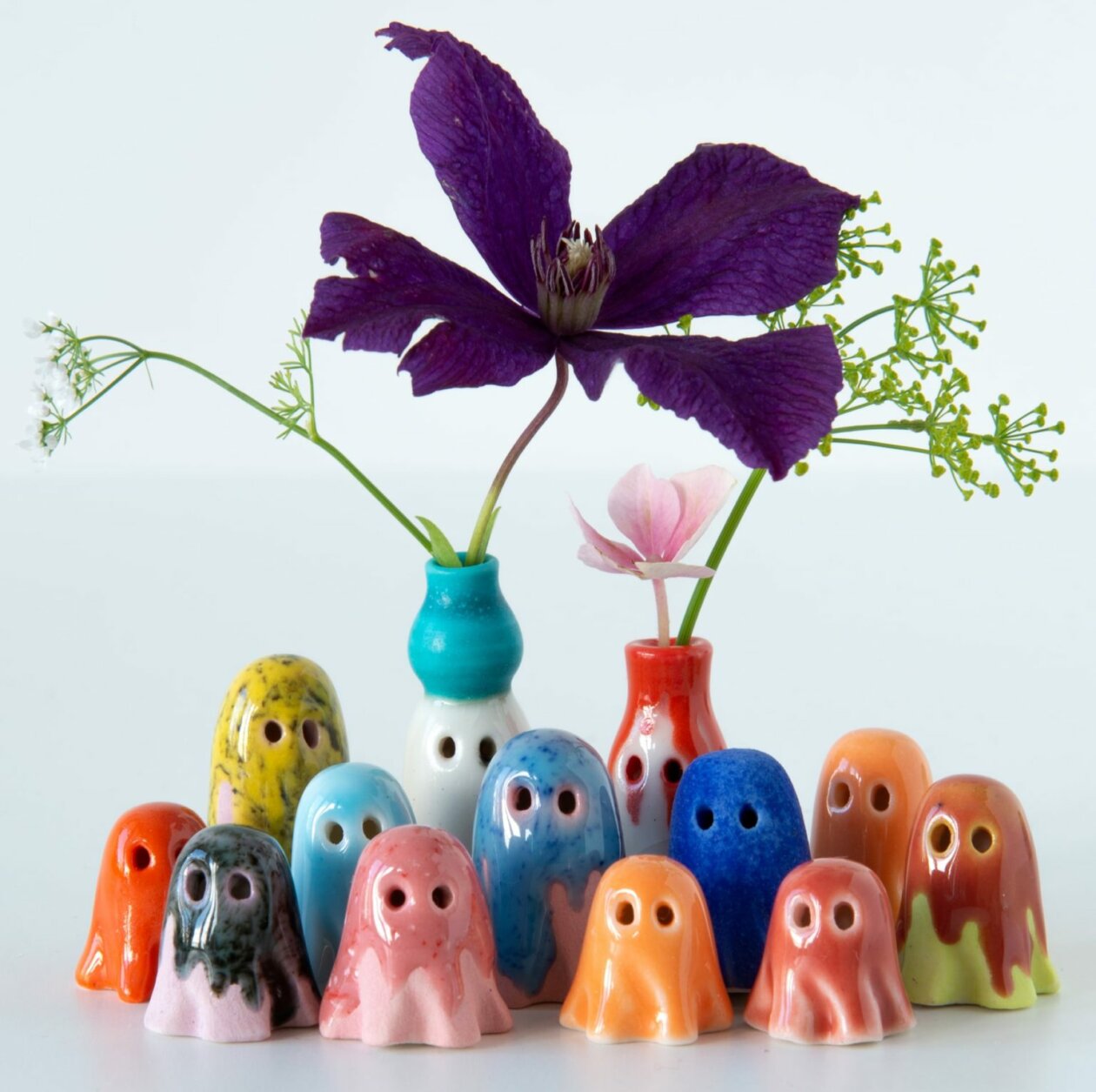 Fun Tiny Ceramic Ghosts By Lisa Agnetun (5)