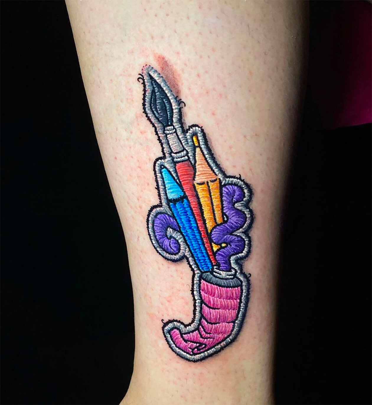 Hyper Realistic Embroidered Tattoos By Duda Lozano (11)