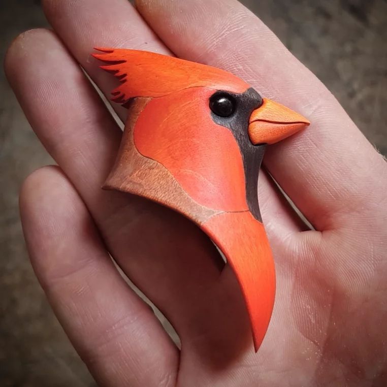 Realistic Wood Sculptures Of Bird Busts And Feathers By T.a.g. Smith (11)