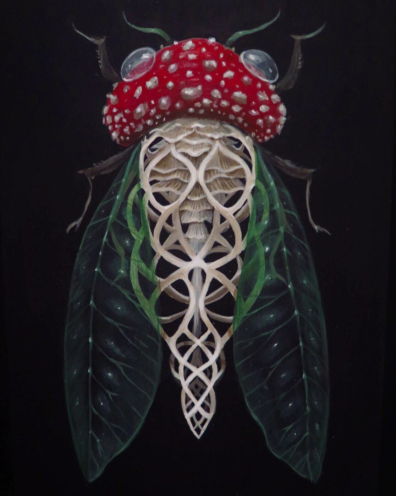 Surrealistic Portrait Paintings Of Animals Composed Of Translucent Botanics By Molly Devlin (3)