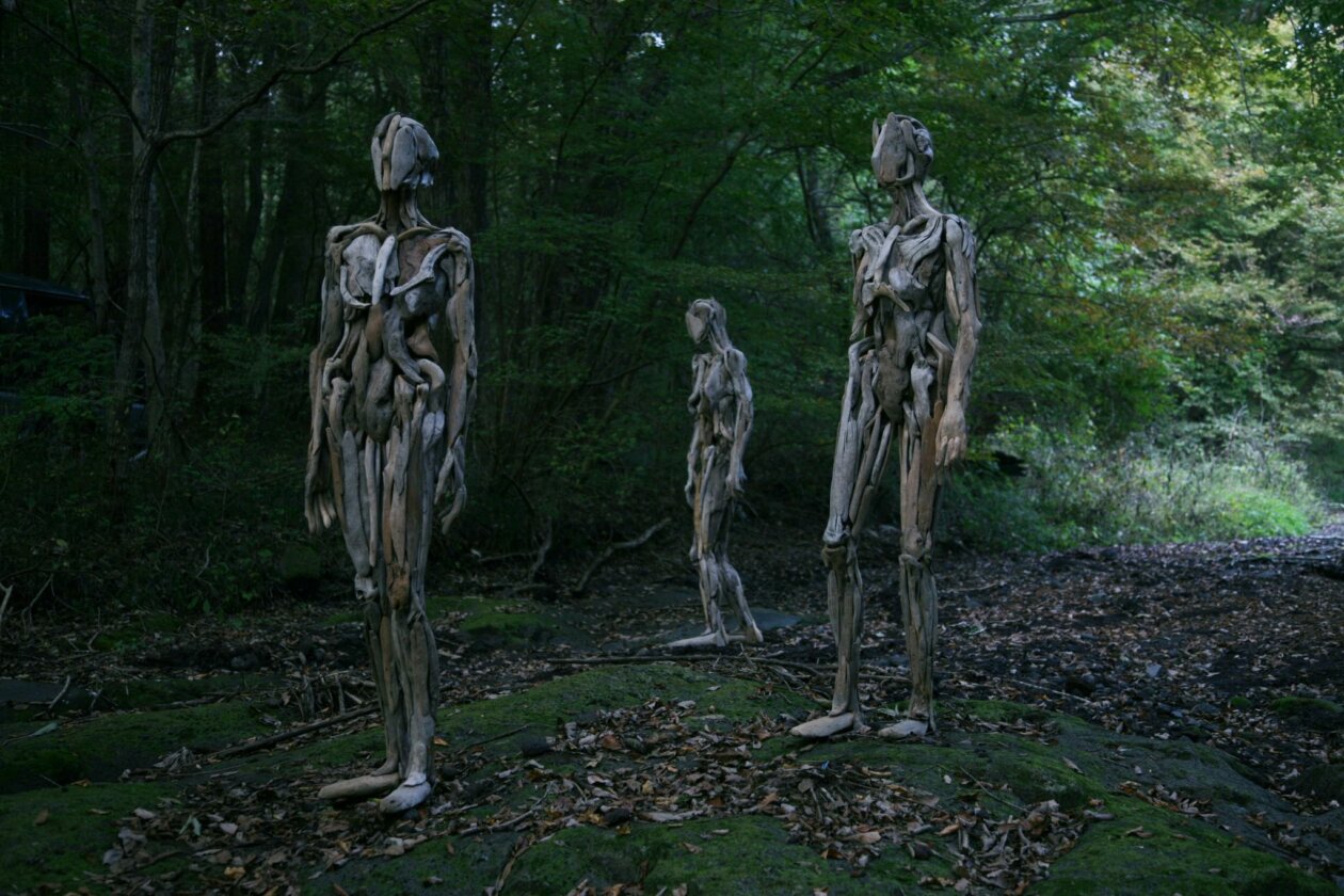 Eerie Human Like Sculptures Made From Driftwood By Nagato Iwasaki (4)