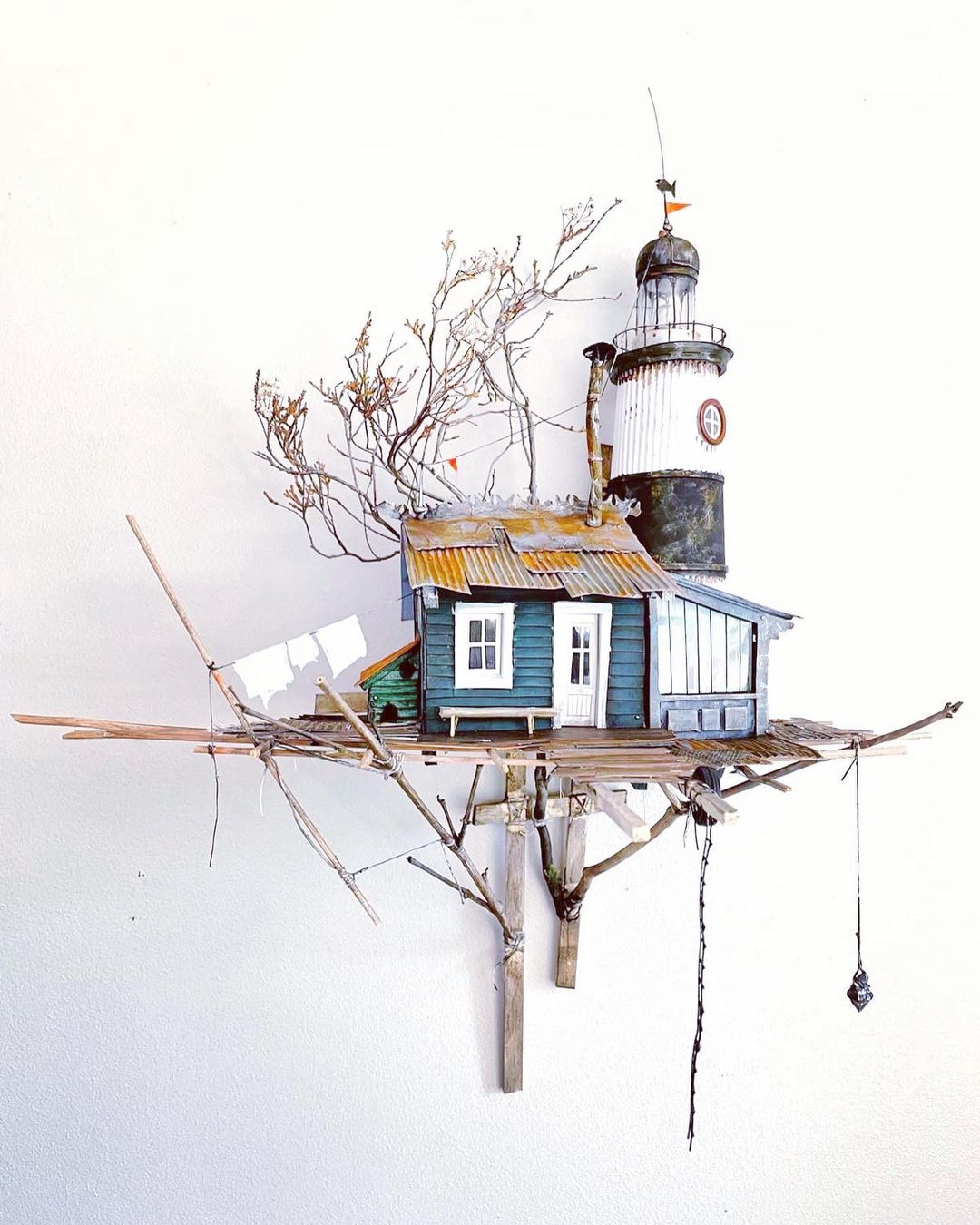 Miniature Ramshackle Cabins By David Mansot (16)