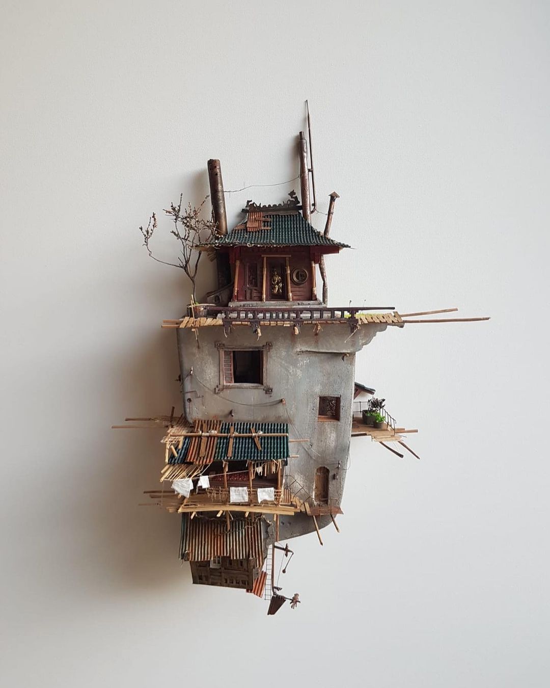 Miniature Ramshackle Cabins By David Mansot (8)