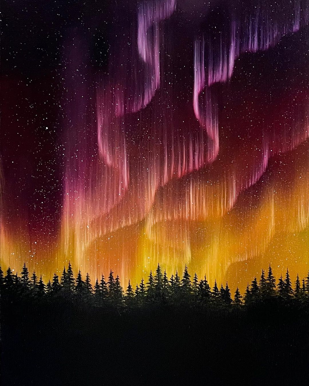 Northern Lights, Aurora Paintings By Rivka Wilkins (1)