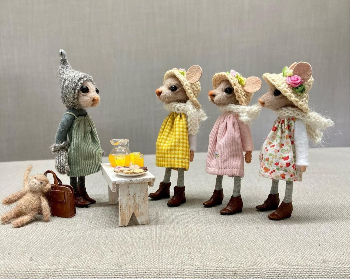 Tales From The Old Thread House, Cute Needle Felted Mice Dolls By Rebecca Wheeler (12)