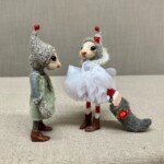 Cute needle-felted mice dolls by Rebecca Wheeler