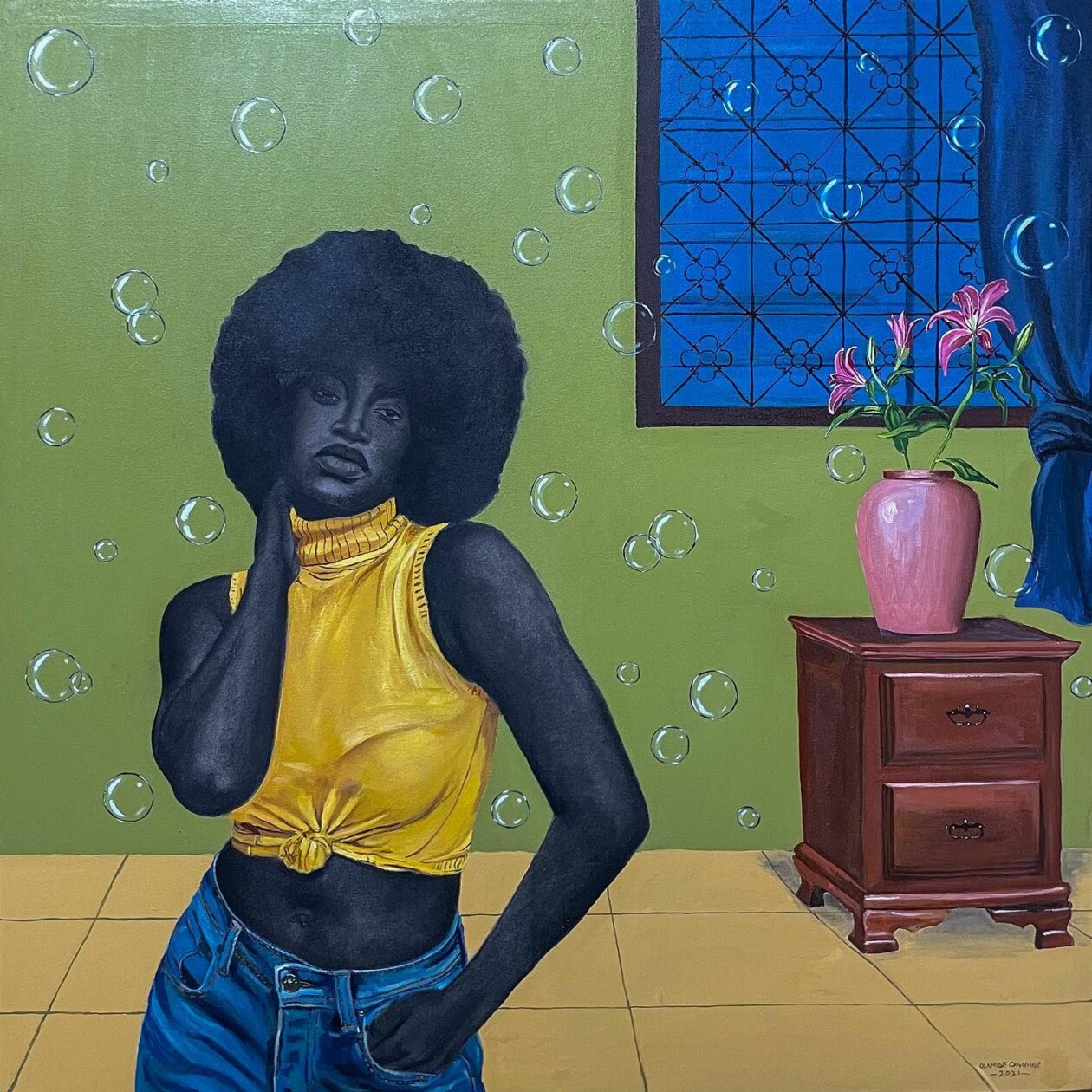 African Society, Figurative Paintings By Olamide Ogunade (1)