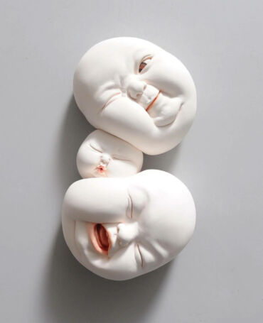 Johnson Tsang: distorted baby face ceramic sculptures